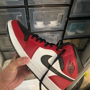 Jordan Athletic Shoes Red Black White